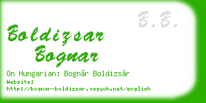 boldizsar bognar business card