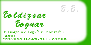 boldizsar bognar business card